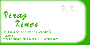 virag kincs business card